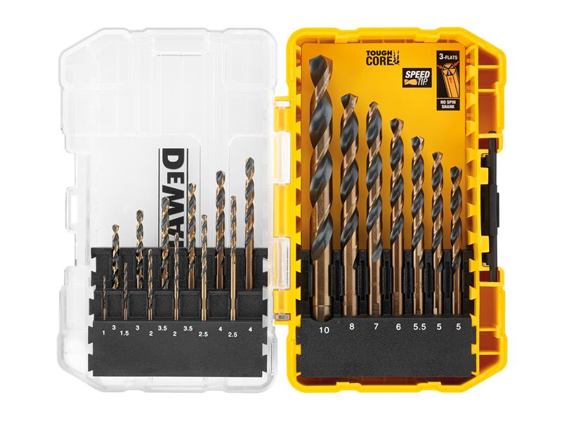 DT70728 BLACK&GOLD HSS Drill Set, 19 Piece                                      