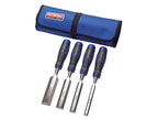 Soft Grip Chisel Set + Chisel Roll, 4 Piece                                     