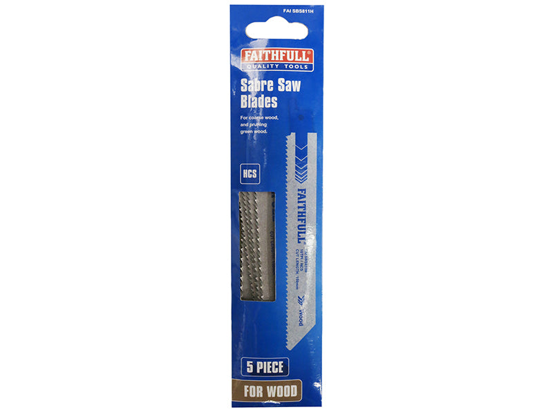 S811H Sabre Saw Blade Wood 150mm 10 TPI (Pack 5)