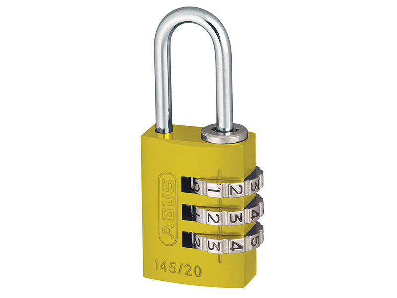 145/40 40mm Aluminium Combination Padlock Yellow 49535