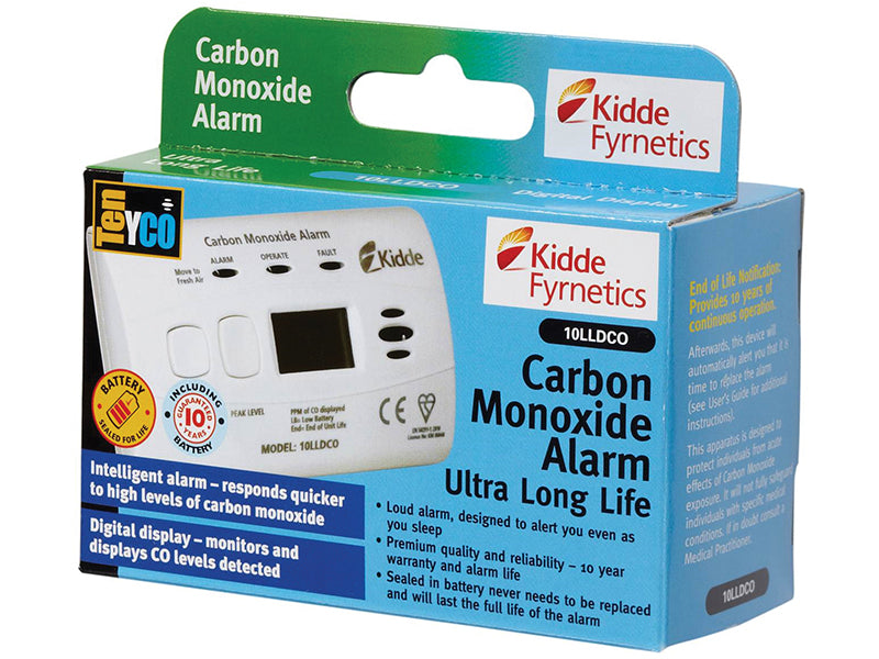 10LLDCO 10-Year Sealed Battery Digital Carbon Monoxide Alarm                    