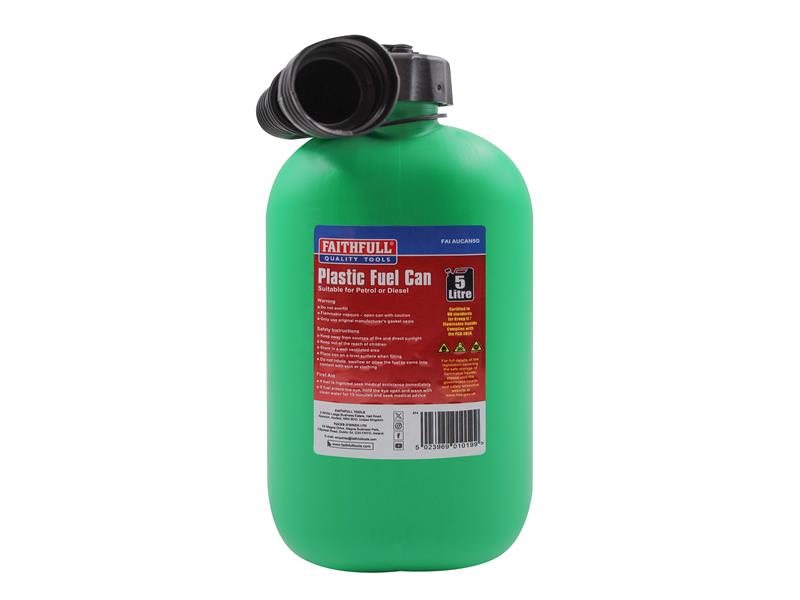 Plastic Fuel Can Green 5 litre                                                  