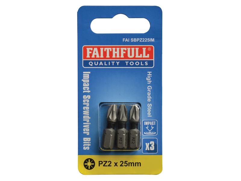 Pozidriv Impact Screwdriver Bits PZ3 x 75mm (Pack 3)