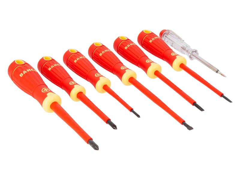 B220.027 BAHCOFIT Insulated Screwdriver Set, 7 Piece                            