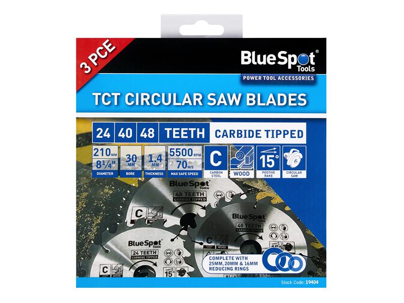 210mm Circular Saw Blade Set, 3 Piece                                           
