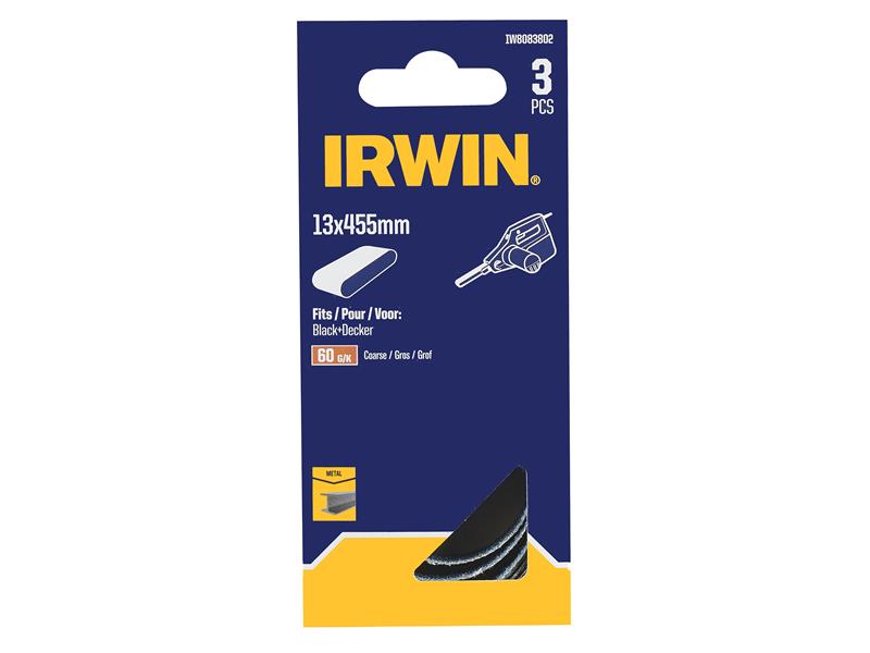 Powerfile Zirconium Sanding Belt 13 x 455mm 60G (Pack 3)                        