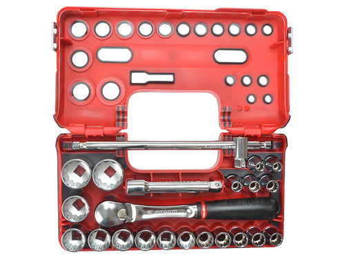 1/2in Drive 12-Point Detection Box Socket Set, 22 Piece                         