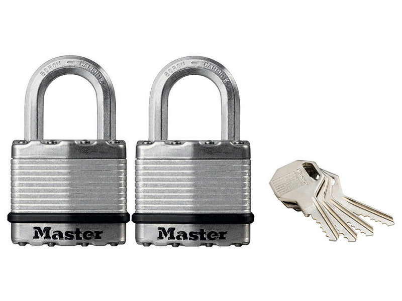 Excell™ Laminated Steel 50mm Padlock - 38mm Shackle - Keyed Alike x 3