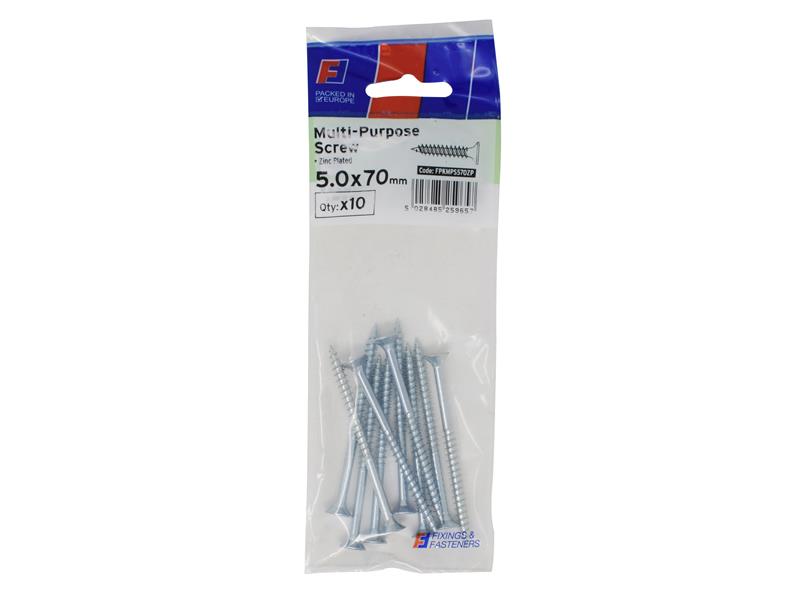 Multi-Purpose Pozi Screw CSK ST ZP 5.0 x 90mm ForgePack 10