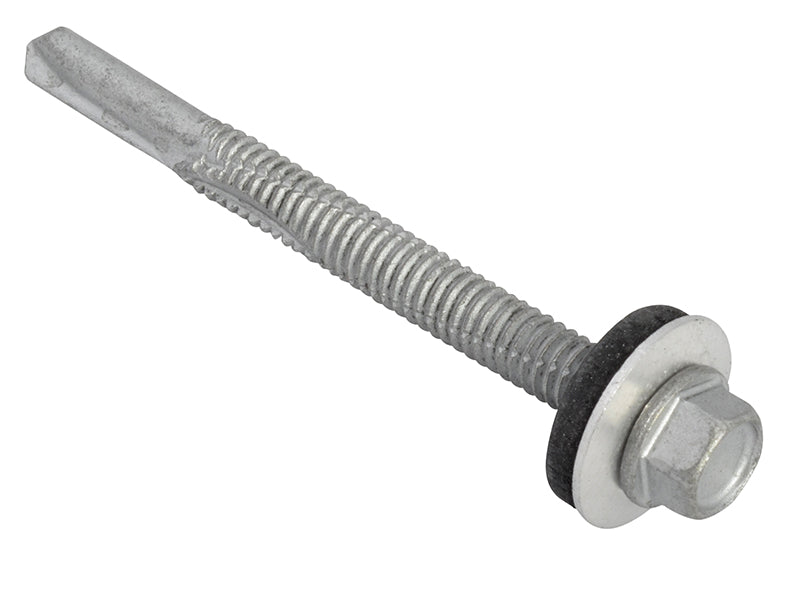 TechFast Hex Head Roofing Screw Self-Drill Heavy Section 5.5 x 80mm Pack 50     
