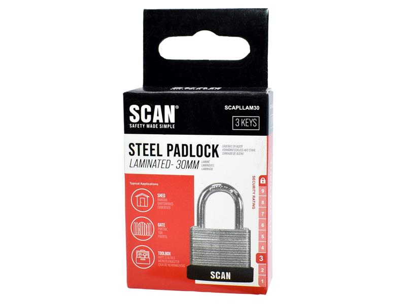 Laminated Steel Padlock 50mm