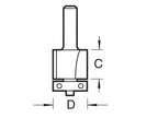 C116 x 1/4 TCT 90° Bearing Guided Trimmer Cutter 12.7 x 25.4mm