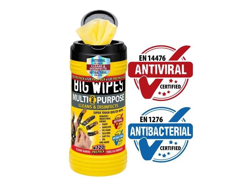 Multi-Purpose Pro+ Antiviral Wipes (Pro Pack Tub 120)                           