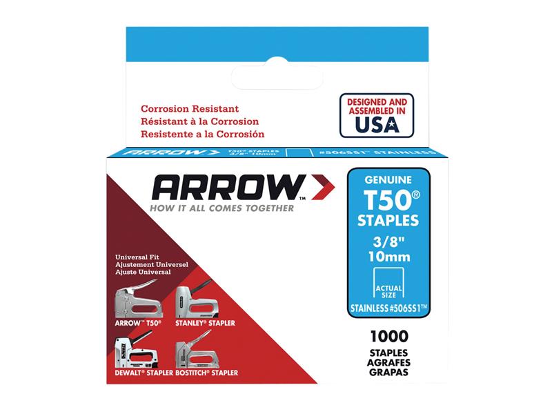 T50 Staples Stainless Steel 505SS 8mm (5/16in) (Box 1000)