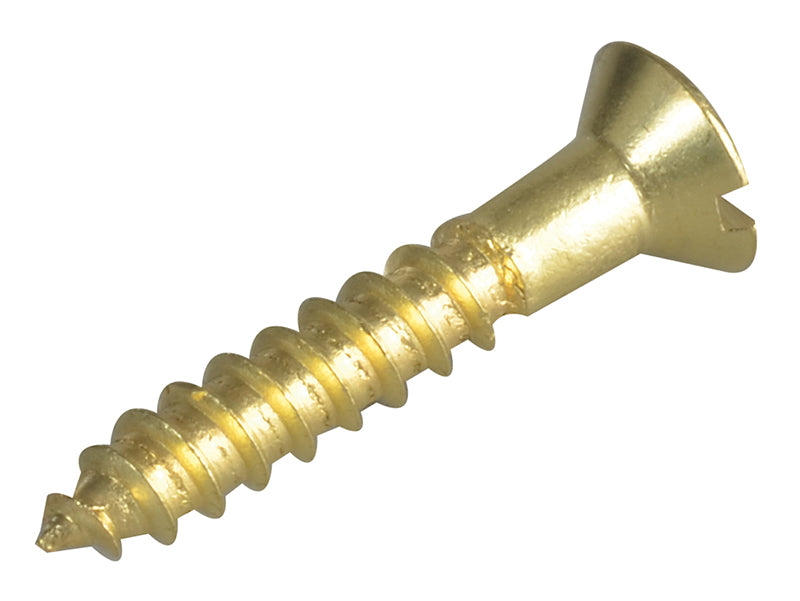 Wood Screw Slotted Raised Head Solid Brass 1in x 8 ForgePack 16                 