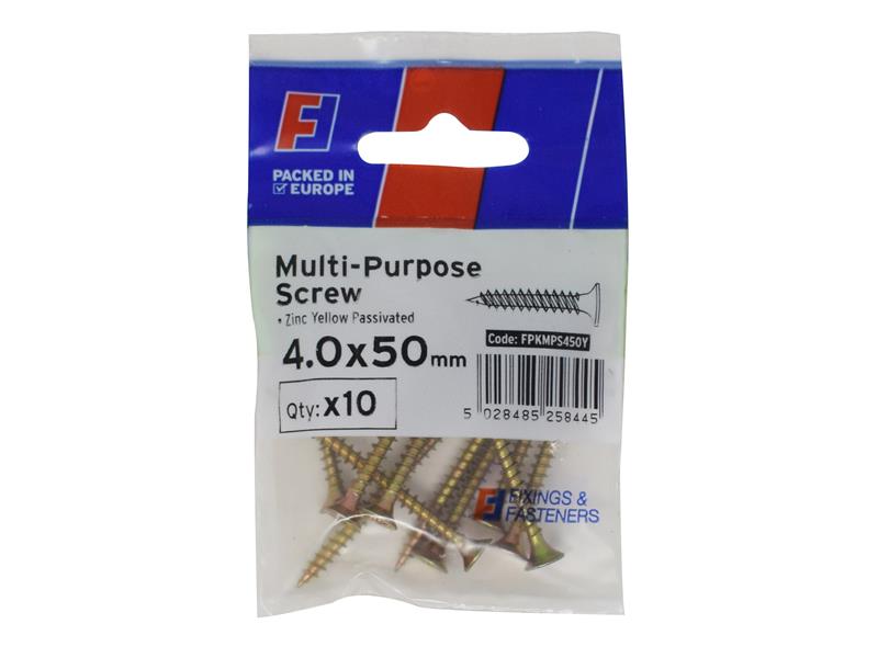 Multi-Purpose Pozi Screw CSK ST ZYP 5.0 x 90mm ForgePack 10