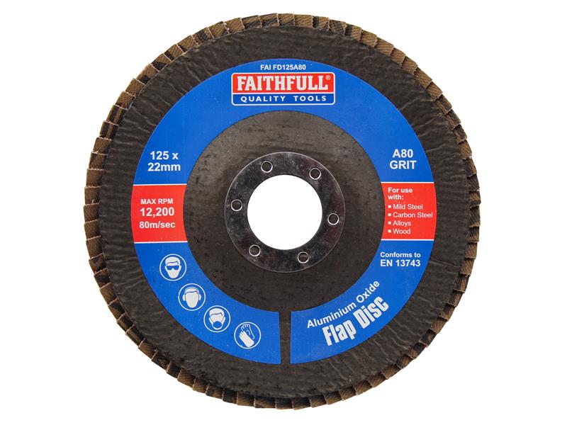 Aluminium Oxide Flap Disc 125 x 22mm Mixed Grit (3 Pack)