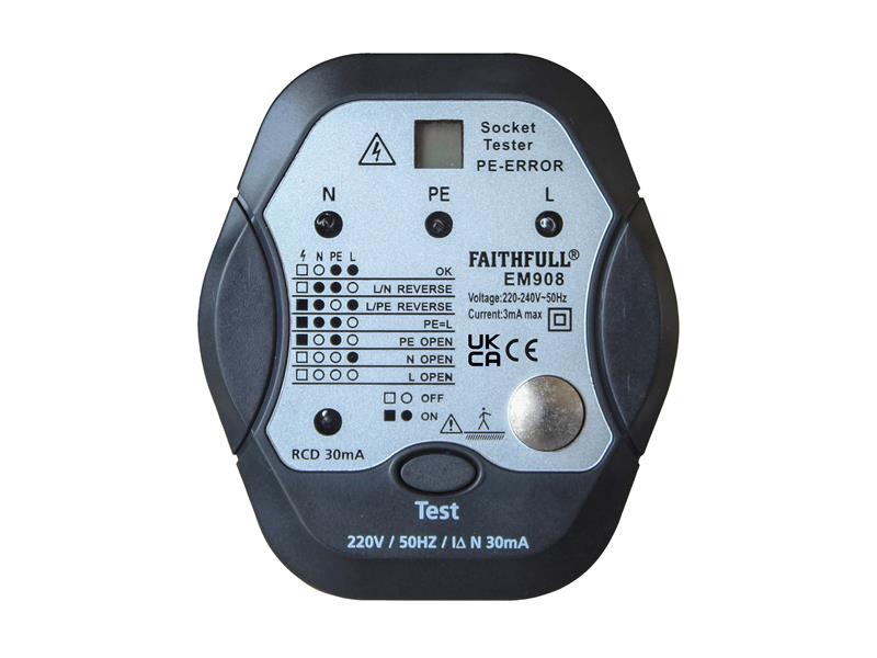 Socket Polarity Tester with RCD Test Function                                   