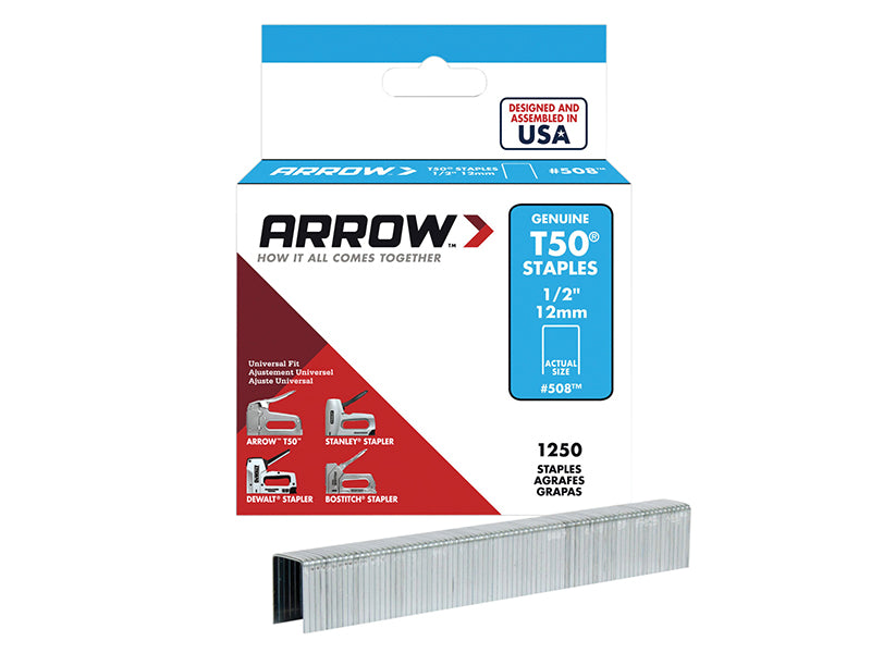 T50 Staples Multi Pack 6mm  10mm & 12mm (Box 1875, 3 x 625)
