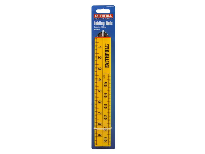 Folding Rule Yellow ABS Plastic 1m (36in)                                       