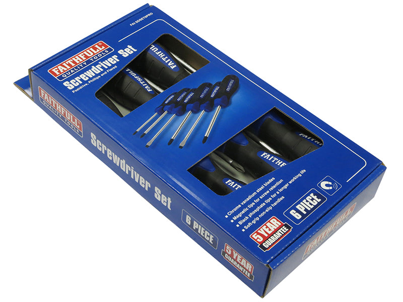 Boxed Soft Grip Screwdriver Set, 6 Piece                                        