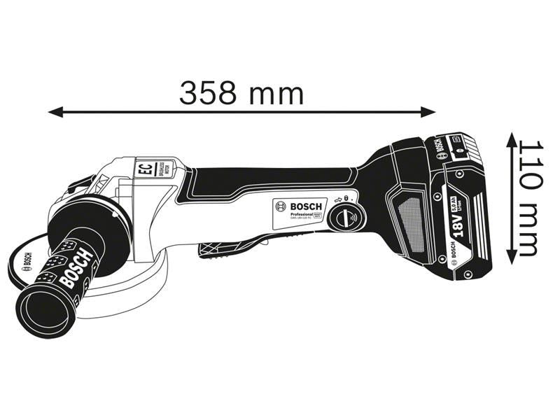 GWS 18V-10 PC Professional Angle Grinder 125mm 18V Bare Unit                    