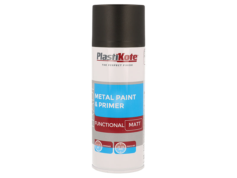 Trade Metal Spray Paint & Primer Gloss Black 400ml