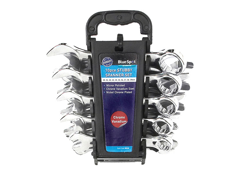 Stubby Combination Spanner Set, 10 Piece                                        