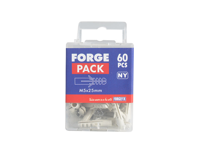 Nylon Expansion Wall Plug Rimless M5 x 25mm ForgePack 60                        
