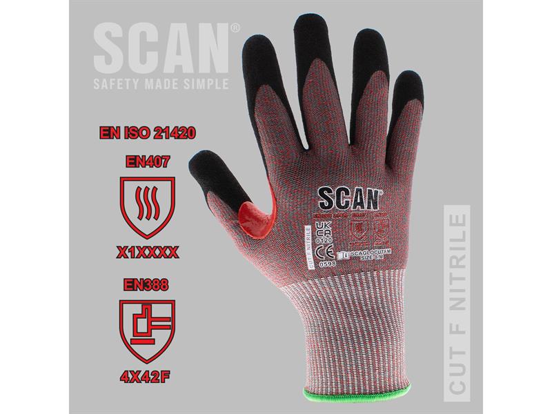 Nitrile Palm Cut F Gloves - M (Size 8)