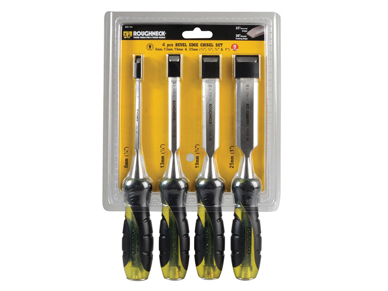 Pro Series Bevel Edge Chisel Set in Canvas Wallet, 5 Piece