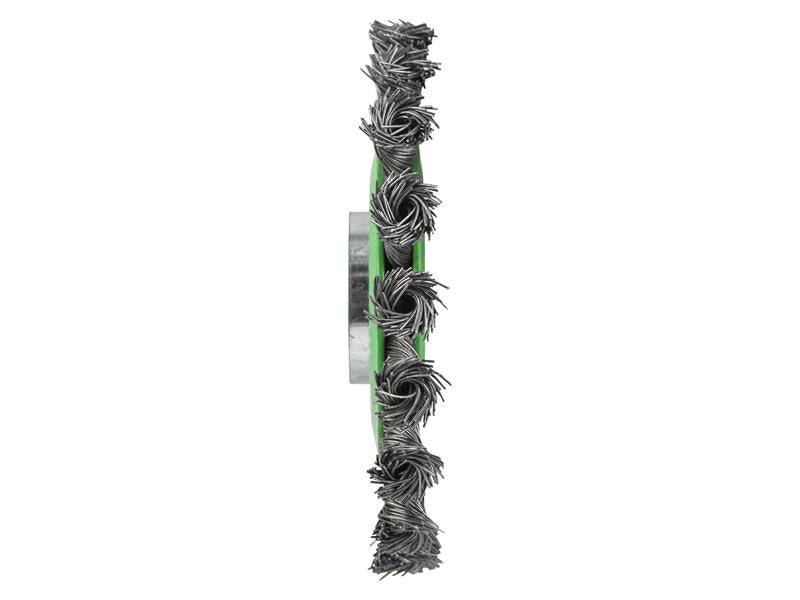 X-LOCK Conical Wire Brush 115mm M14x2, 0.50mm Stainless Steel Wire              