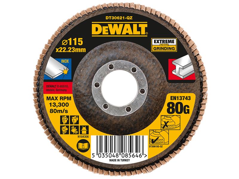 DT30622 Extreme Metal Flap Disc 125 x 22.2mm x 80G