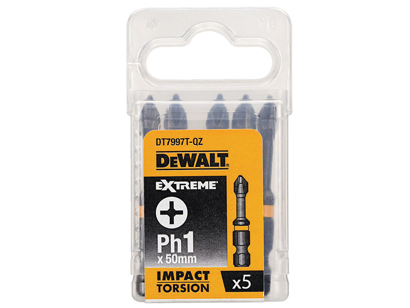 Impact Torsion Bits PH1 x 50mm (Pack 5)                                         