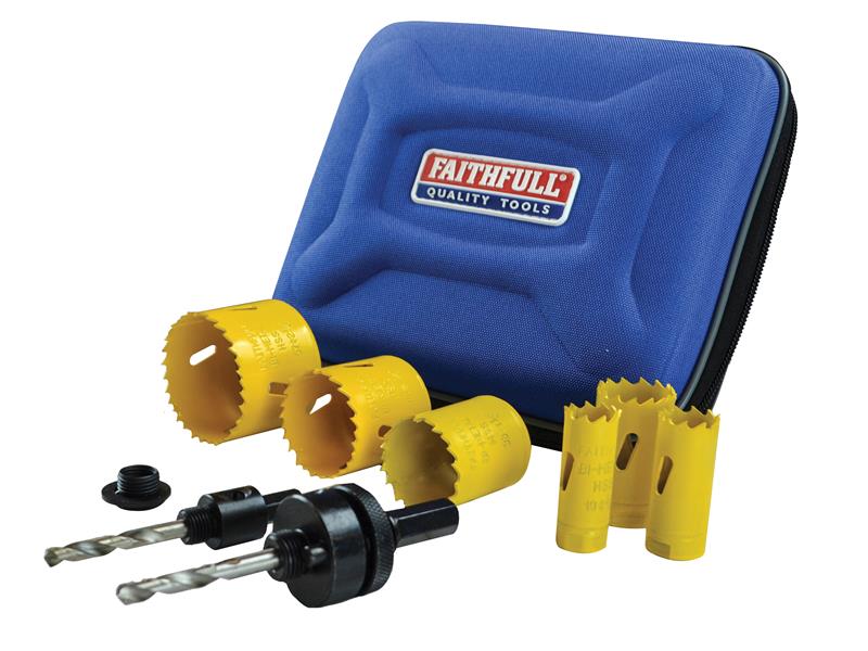 Universal Varipitch Holesaw Electrician's Kit, 9 Piece 16-51mm                  
