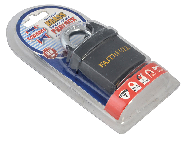PVC Coated Brass Padlock 50mm                                                   