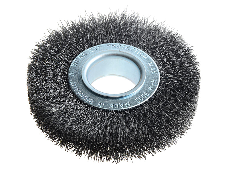 Wheel Brush D250mm x W30-35 x 100 Bore Steel Wire 0.30 + Adaptors Set 4 +1