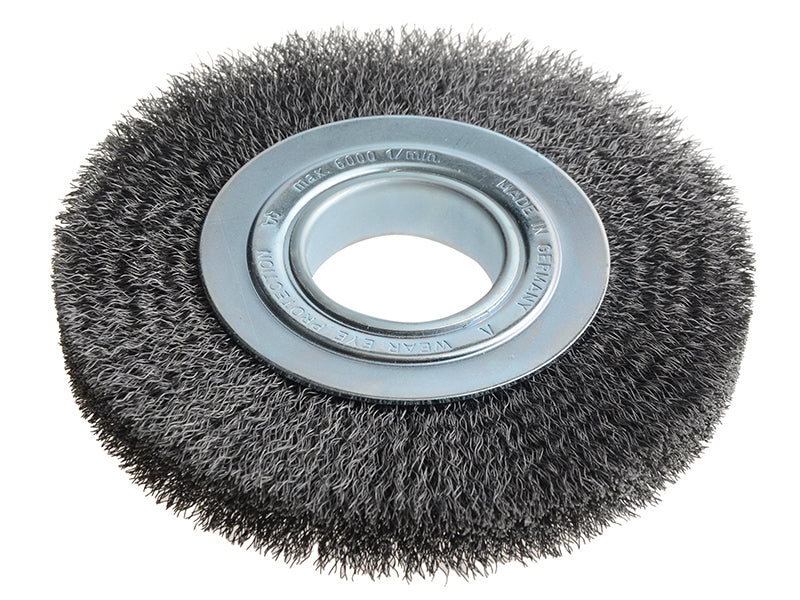 Wheel Brush D250mm x W30-35 x 100 Bore Steel Wire 0.30 + Adaptors Set 4 +1