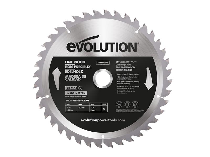 Fine Wood Mitre/Table Saw Blade 185 x 20mm x 40T                                