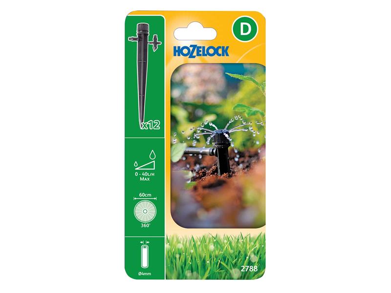 2788 End of Line Adjustable Mini Sprinkler on Stake 4mm (Pack 12)               