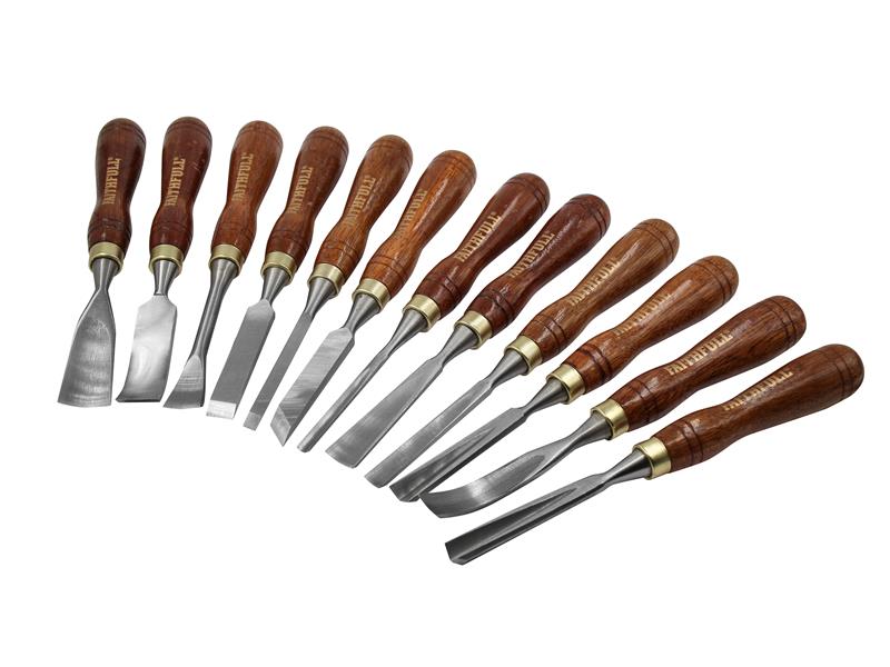 Wood Carving Chisels Set in Case, 12 Piece                                      