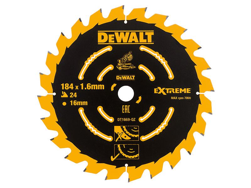 Cordless Mitre Saw Blade For DCS365 184 x 16mm x 24T                            