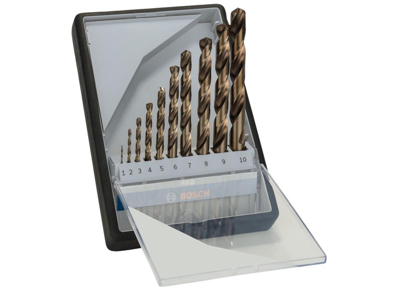 PRO Stainless Steel HSS-Co Twist Drill Bit Set, 10 Piece                        