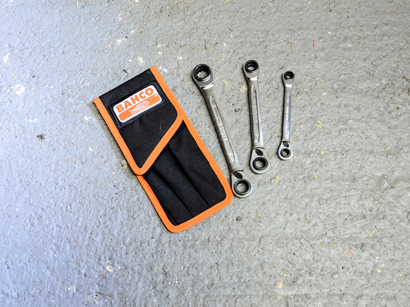 S4RM Series Reversible Ratchet Spanner Set, 3 Piece                             
