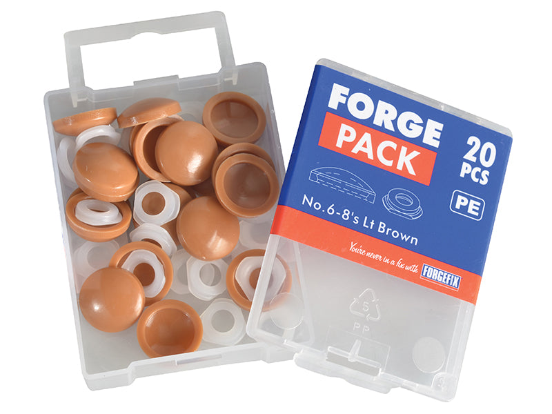 Domed Cover Cap Light Brown No. 6-8 ForgePack 20                                