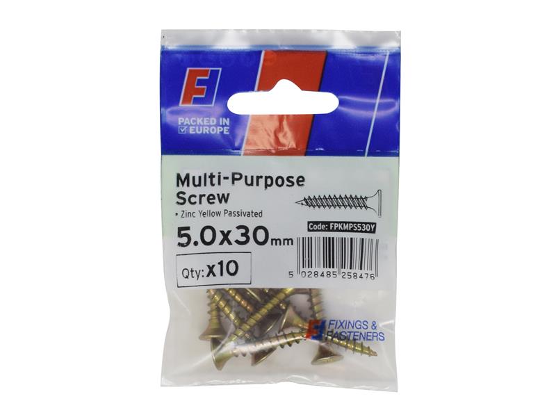 Multi-Purpose Pozi Screw CSK ST ZYP 5.0 x 90mm ForgePack 10