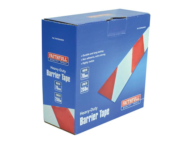 Heavy-Duty Barrier Tape Red & White 70mm x 250m                                 