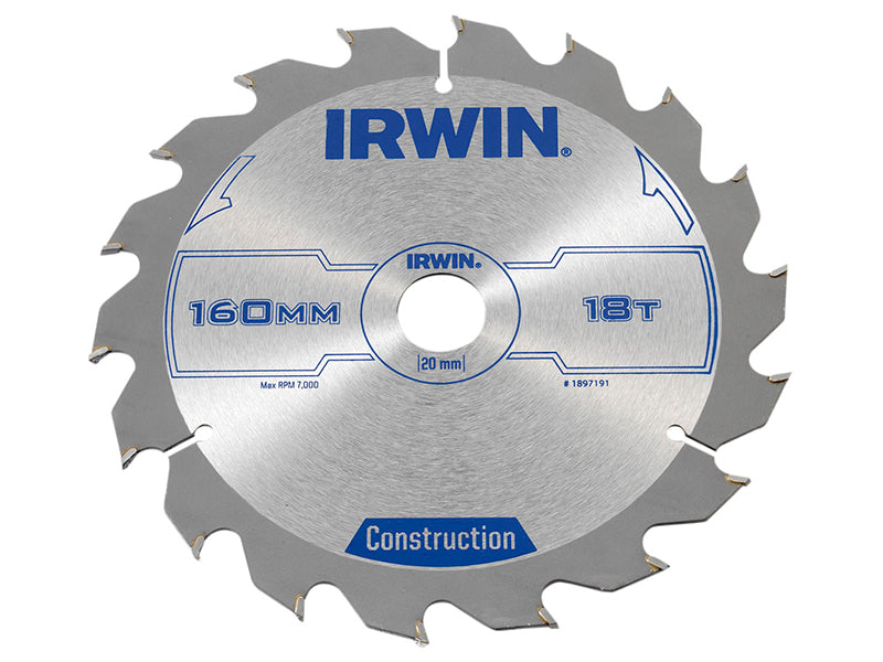 Construction Circular Saw Blade 160 x 20mm x 18T ATB                            