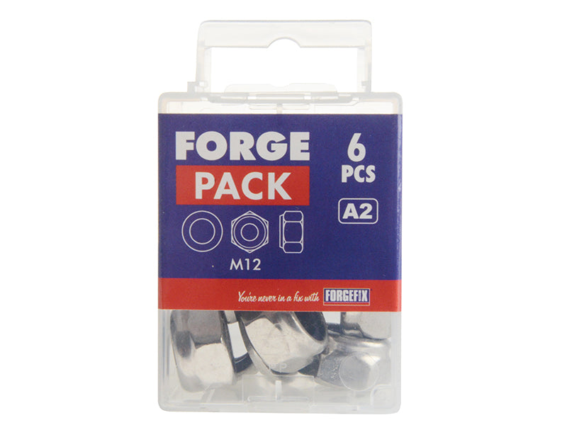 Nyloc Nuts & Washers A2 Stainless Steel M12 ForgePack 6                         