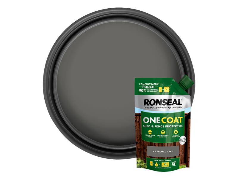 One Coat Shed & Fence Refill Pouch Tudor Black 950ml